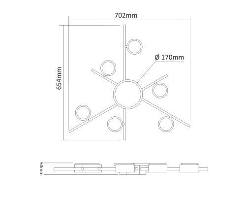 Світильник Videx під лампу 6xGX53 (VL-SPF22B-WB)