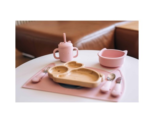 Тарілка дитяча FreeON Kitty, силіконова pink (46330)