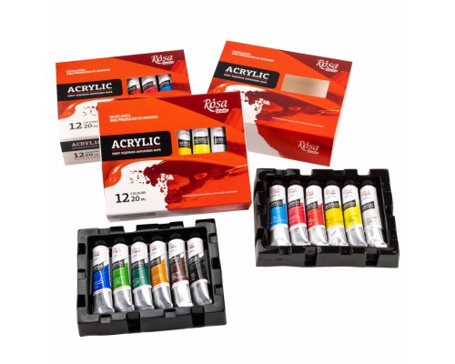 Акрилові фарби Rosa Studio 12*20мл, блістер (4823098538080)