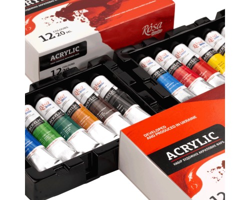 Акрилові фарби Rosa Studio 12*20мл, блістер (4823098538080)