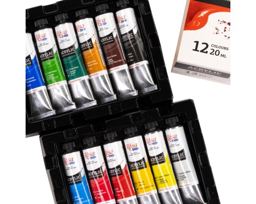 Акрилові фарби Rosa Studio 12*20мл, блістер (4823098538080)