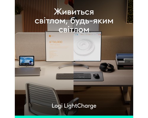 Клавіатура Logitech Slim Solar+ for Business Wireless/Bluetooth Graphite (920-013779)