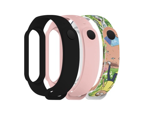Ремінець до фітнес браслета Armorstandart комплект 3шт Xiaomi Mi Band 7/6/5 RM Cartoon (ARM77053)