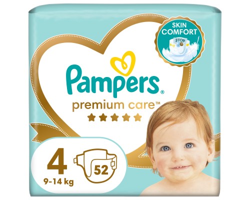 Підгузки Pampers Premium Care Maxi Розмір 4 (9-14 кг) 52 (4015400278818)