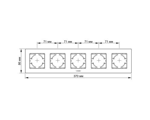 Рамка Videx BINERA біле скло 5 поста (VF-BNFRG5H-W)