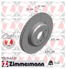 Гальмівний диск ZIMMERMANN 150.3461.20