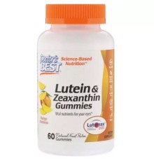 Антиоксидант Doctor's Best Зеаксантин і Лютеин, Lutein & Zeaxanthin, смак манго, 60 жел (DRB-00512)