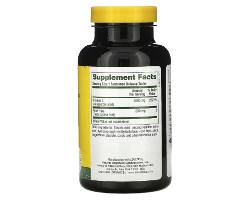 Вітамін Natures Plus Вітамін С, Ultra-C, 2000мг, Nature's Plus, 90 таблеток (NAP-02221)