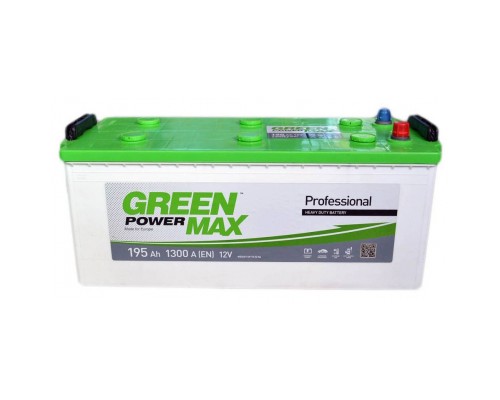 Акумулятор автомобільний GREEN POWER MAX 195Ah збоку (+/-) (000022378)