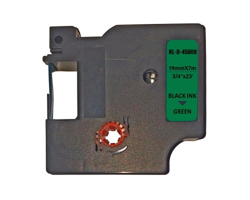 Стрічка для принтера етикеток UKRMARK RL-D-45809P-BK/GR, аналог DYMO S0720890, 19мм х 7м. (900307)