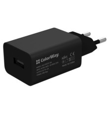 Зарядний пристрій ColorWay 1USB AUTO ID 2A (10W) black + cable micro USB (CW-CHS012CM-BK)