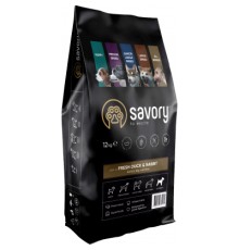 Сухий корм для собак Savory Adult All Breeds rich in Fresh Duck and Rabbit 12 кг (4820232630181)