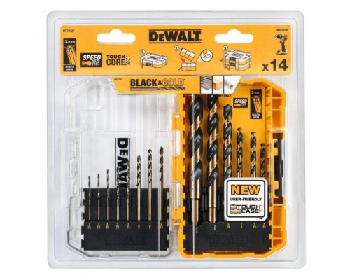 Набір свердл DeWALT по металу Black&Gold HSS-G, 14 шт, кейс Tough Case (DT70727)