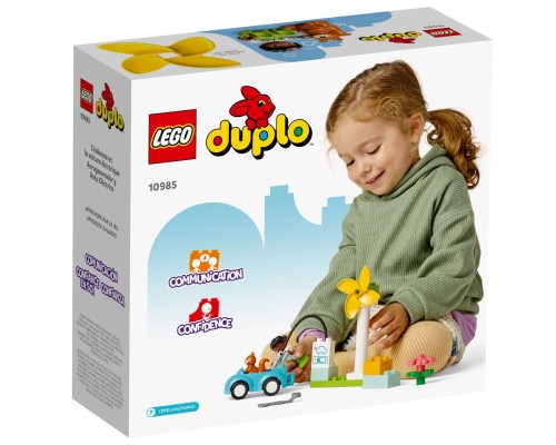Конструктор LEGO DUPLO Town Вітрова турбіна та електромобіль 16 деталей (10985)