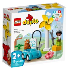 Конструктор LEGO DUPLO Town Вітрова турбіна та електромобіль 16 деталей (10985)