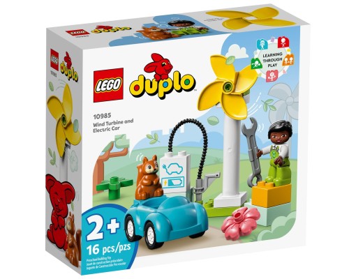 Конструктор LEGO DUPLO Town Вітрова турбіна та електромобіль 16 деталей (10985)
