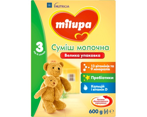 Дитяча суміш Milupa 3 Дитяче молочко 600 гр (5900852025532)