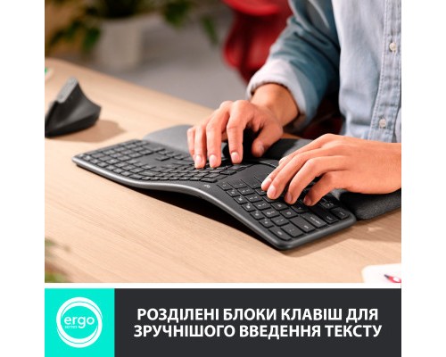 Клавіатура Logitech ERGO K860 for Business Bluetooth/Wireless UA Black (920-010352)
