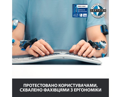 Клавіатура Logitech ERGO K860 for Business Bluetooth/Wireless UA Black (920-010352)