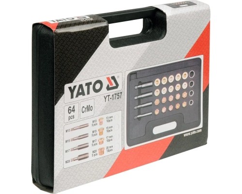 Набір інструментів Yato для ремонту зливних пробок M13, M15, M17, M20 (YT-1757)