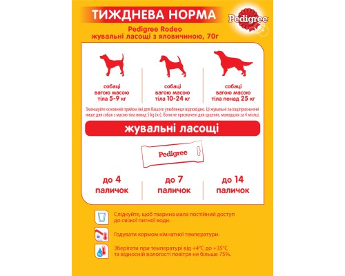 Ласощі для собак Pedigree Rodeo для чищення зубів 70 г (4008429090110)