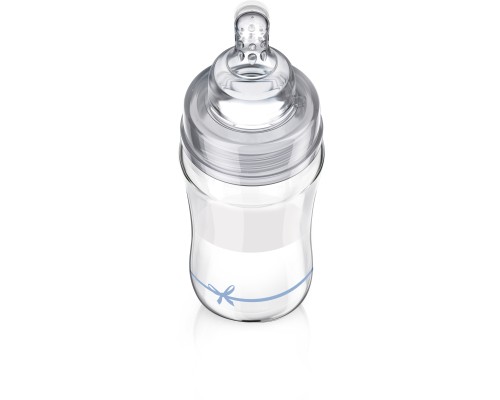 Пляшечка для годування Lovi Diamond Glass Baby Shower скляна 250 мл Блакитна (74/204boy)