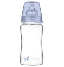 Пляшечка для годування Lovi Diamond Glass Baby Shower скляна 250 мл Блакитна (74/204boy)