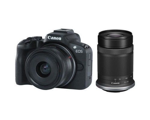 Цифровий фотоапарат Canon EOS R50 RF-S 18-45 IS STM + RF-S 55-210 IS STM Black (5811C034)