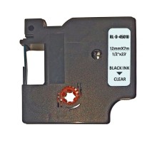 Стрічка для принтера етикеток UKRMARK D-45010P-BK/CL, сумісна з DYMO 45010/S0720500, для серії D1. 12мм х 7м. black on transparent (900615)