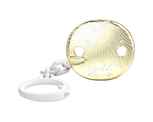 Кліпса для пустушок Suavinex Gold Edition біла (307866)
