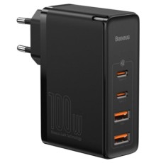 Зарядний пристрій Baseus 2xUSB 100W GaN (2xUSB-C+2xUSB-A) black (CCGAN2P-L01)