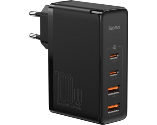 Зарядний пристрій Baseus 2xUSB 100W GaN (2xUSB-C+2xUSB-A) black (CCGAN2P-L01)
