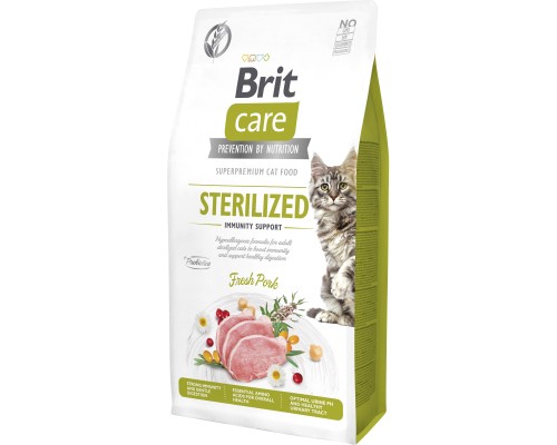 Сухий корм для кішок Brit Care Cat GF Sterilized Immunity Support зі свининою 7 кг (8595602565085)