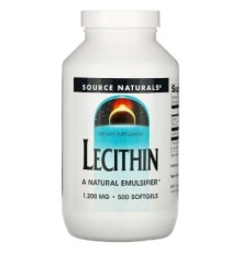 Амінокислота Source Naturals Лецитин, 1200мг, Lecithin, 500 желатинових капсул (SN0618)