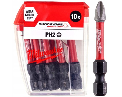 Набір біт Milwaukee SHOCKWAVE, PH2, 50мм, 10шт (4932430855)