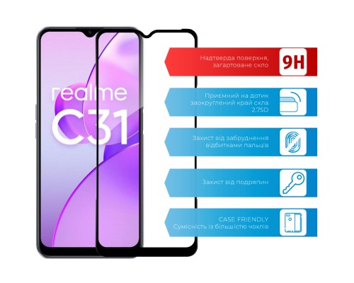 Скло захисне ACCLAB Full Glue Realme C31 (1283126540721)