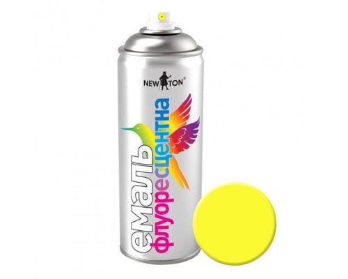 Аерозольна фарба для автомобіля New Ton флуоресцентна 1026 жовта, 400 мл (682)