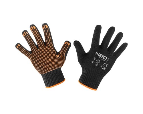 Захисні рукавиці Neo Tools бавовна та поліестер, пунктир, р. 9 (97-620-9)