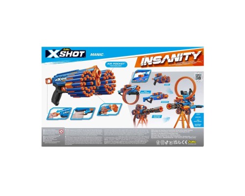 Іграшкова зброя Zuru X-Shot Швидкострільний бластер Insanity-Manic (24 патронів) (36603R)