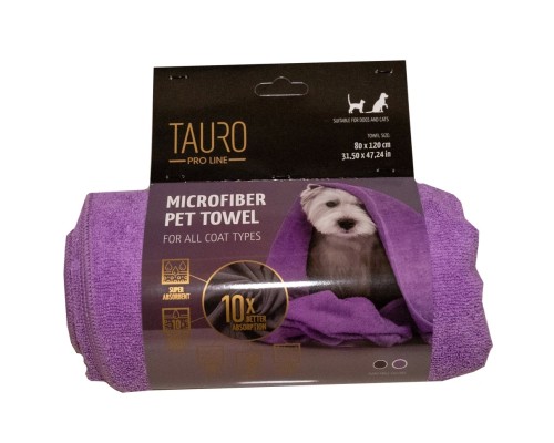 Рушник для тварин Tauro Pro Line з мікрофібри 60х90 см бузковий (TPL63397)