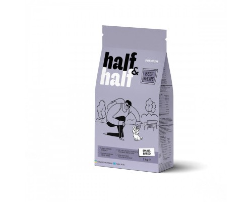 Сухий корм для собак Half&Half для маленьких порід з яловичиною 2 кг (4820261920727)