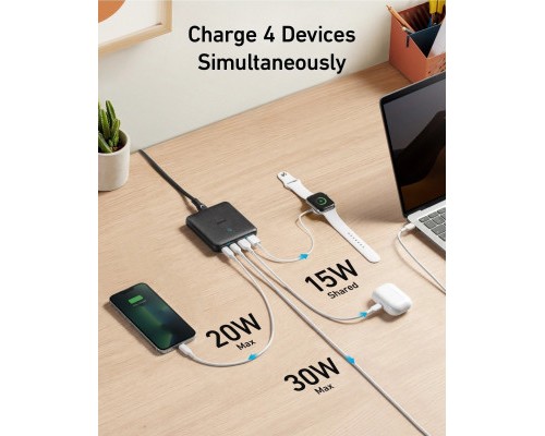 Зарядний пристрій Anker PowerPort 543 Atom III Slim 4 - 65W 22xUSB-C PIQ3.0 (A2046G12)
