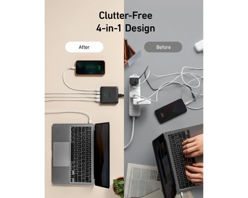 Зарядний пристрій Anker PowerPort 543 Atom III Slim 4 - 65W 22xUSB-C PIQ3.0 (A2046G12)