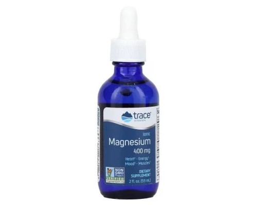 Мінерали Trace Minerals Магній іонізований у краплях, 400 мг, Ionic Magnesium, 59 мл (TMR-00017)