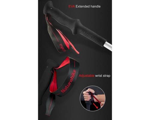 Трекінгові палиці Naturehike ST06 NH17D006-D 3-секційна срібляста 1 шт (6927595748602)