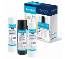 Картридж для фільтра глечика Ecosoft Комплект картриджів Ecosoft 1-2-3 Standart (2 поліпропілену+вугі (CPV3ECOSTD)
