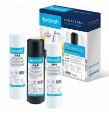 Картридж для фільтра глечика Ecosoft Комплект картриджів Ecosoft 1-2-3 Standart (2 поліпропілену+вугі (CPV3ECOSTD)
