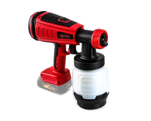 Фарбопульт GTM SG18/700BL, 18V, 700мл/хв, 800мл, 2 сопла-1,5 і 2,5мм (без АКБ та ЗП) (SG18/700BL)