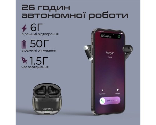 Навушники Promate TransPods Black (transpods.black)