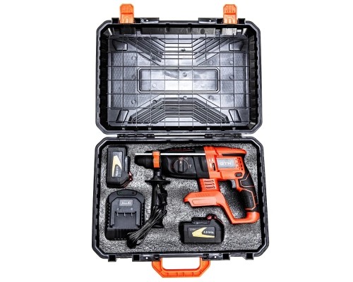 Перфоратор GTM RHC18/26BL, 18В, 2,5Дж, 0-1000об/хв 2x4Ah, кейс (RHC18/26BL)